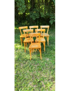Série de six chaises bois bistro Baumann
