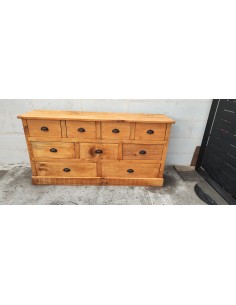 Meuble de métier à tiroirs pin ciré 2